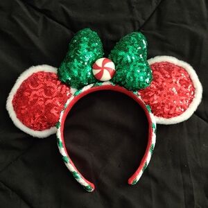 Disney Red and Green Sequin Mouse Ears Headband